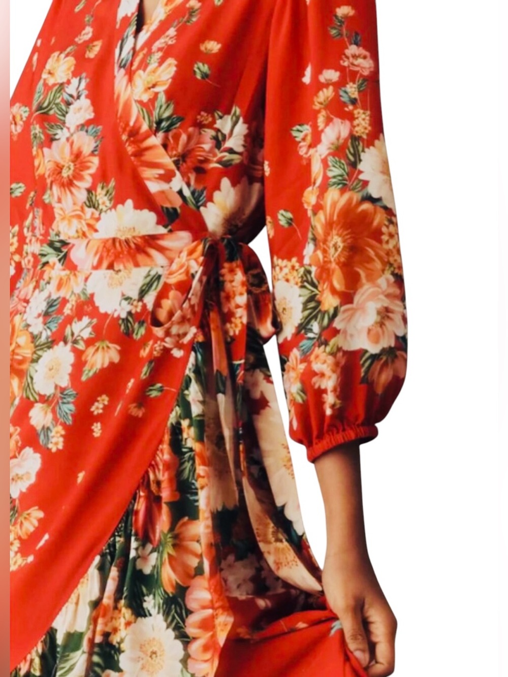 FARM Rio NWT Floral Wrap Dress. Size Large. - Picture 5 of 10